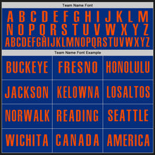 Load image into Gallery viewer, Custom Black Royal-Orange Authentic Baseball Jersey