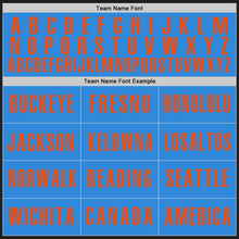 Load image into Gallery viewer, Custom Black Electric Blue-Orange Authentic Baseball Jersey