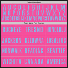 Load image into Gallery viewer, Custom Black Pink-Light Blue Authentic Baseball Jersey