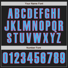 Load image into Gallery viewer, Custom Black Sky Blue-Pink Authentic Baseball Jersey