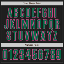Load image into Gallery viewer, Custom Black Kelly Green-Pink Authentic Baseball Jersey