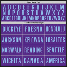 Laden Sie das Bild in den Galerie-Viewer, Custom Black Purple-Light Blue Authentic Baseball Jersey