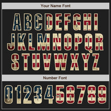 Load image into Gallery viewer, Custom Black Vintage USA Flag Cream-Crimson Authentic Baseball Jersey
