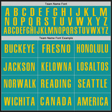 Загрузить изображение в средство просмотра галереи, Custom Black Teal-Yellow Authentic Baseball Jersey