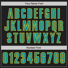 Загрузить изображение в средство просмотра галереи, Custom Black Teal-Yellow Authentic Baseball Jersey