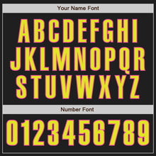 Load image into Gallery viewer, Custom Black Neon Yellow-Pink Authentic Baseball Jersey