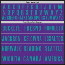 Laden Sie das Bild in den Galerie-Viewer, Custom Black Purple-Teal Authentic Baseball Jersey