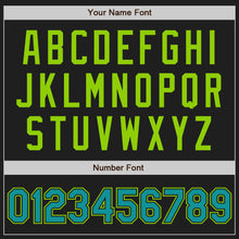 Загрузить изображение в средство просмотра галереи, Custom Black Teal-Neon Green Authentic Baseball Jersey