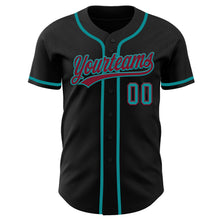Charger l'image dans la galerie, Custom Black Crimson-Teal Authentic Baseball Jersey