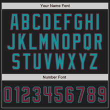 Charger l'image dans la galerie, Custom Black Crimson-Teal Authentic Baseball Jersey