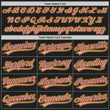 Load image into Gallery viewer, Custom Black Medium Pink-Yellow Authentic Baseball Jersey