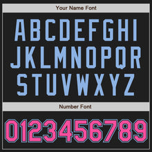 Load image into Gallery viewer, Custom Black Pink-Light Blue Authentic Baseball Jersey