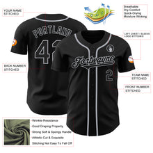 Load image into Gallery viewer, Custom Black Gray Authentic Baseball Jersey