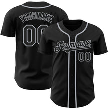 Load image into Gallery viewer, Custom Black Gray Authentic Baseball Jersey