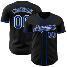 Load image into Gallery viewer, Custom Black Royal-White Authentic Baseball Jersey