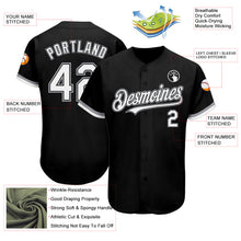 Load image into Gallery viewer, Custom Black White-Gray Authentic Baseball Jersey