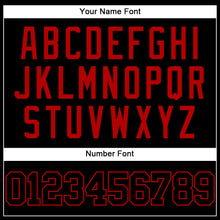 Laden Sie das Bild in den Galerie-Viewer, Custom Black Red Mesh Authentic Throwback Baseball Jersey