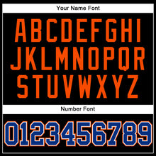 Laden Sie das Bild in den Galerie-Viewer, Custom Black Royal-Orange Mesh Authentic Throwback Baseball Jersey