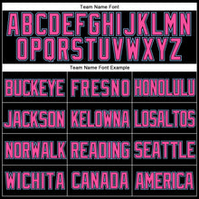 Laden Sie das Bild in den Galerie-Viewer, Custom Black Light Blue-Pink Mesh Authentic Throwback Baseball Jersey