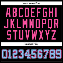 Laden Sie das Bild in den Galerie-Viewer, Custom Black Light Blue-Pink Mesh Authentic Throwback Baseball Jersey