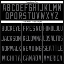 Laden Sie das Bild in den Galerie-Viewer, Custom Black Steel Gray Mesh Authentic Throwback Baseball Jersey