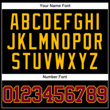 Laden Sie das Bild in den Galerie-Viewer, Custom Black Maroon-Gold Mesh Authentic Throwback Baseball Jersey