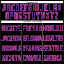 Laden Sie das Bild in den Galerie-Viewer, Custom Black Purple-Pink Mesh Authentic Throwback Baseball Jersey