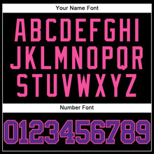 Laden Sie das Bild in den Galerie-Viewer, Custom Black Purple-Pink Mesh Authentic Throwback Baseball Jersey