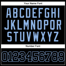 Laden Sie das Bild in den Galerie-Viewer, Custom Black Light Blue Mesh Authentic Throwback Baseball Jersey