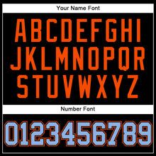 Laden Sie das Bild in den Galerie-Viewer, Custom Black Light Blue-Orange Mesh Authentic Throwback Baseball Jersey