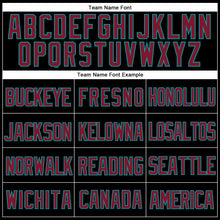 Laden Sie das Bild in den Galerie-Viewer, Custom Black Crimson-Teal Mesh Authentic Throwback Baseball Jersey