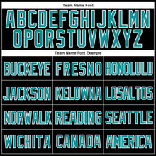 Load image into Gallery viewer, Custom Black Teal-White Mesh Authentic Throwback Baseball Jersey