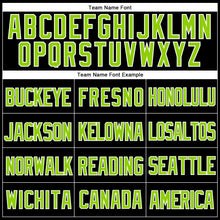 Laden Sie das Bild in den Galerie-Viewer, Custom Black Neon Green-White Mesh Authentic Throwback Baseball Jersey