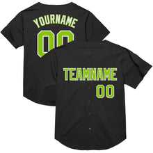 Laden Sie das Bild in den Galerie-Viewer, Custom Black Neon Green-White Mesh Authentic Throwback Baseball Jersey