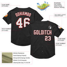 Load image into Gallery viewer, Custom Black White-Red Mesh Authentic Throwback Baseball Jersey