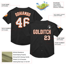 Load image into Gallery viewer, Custom Black White-Orange Mesh Authentic Throwback Baseball Jersey