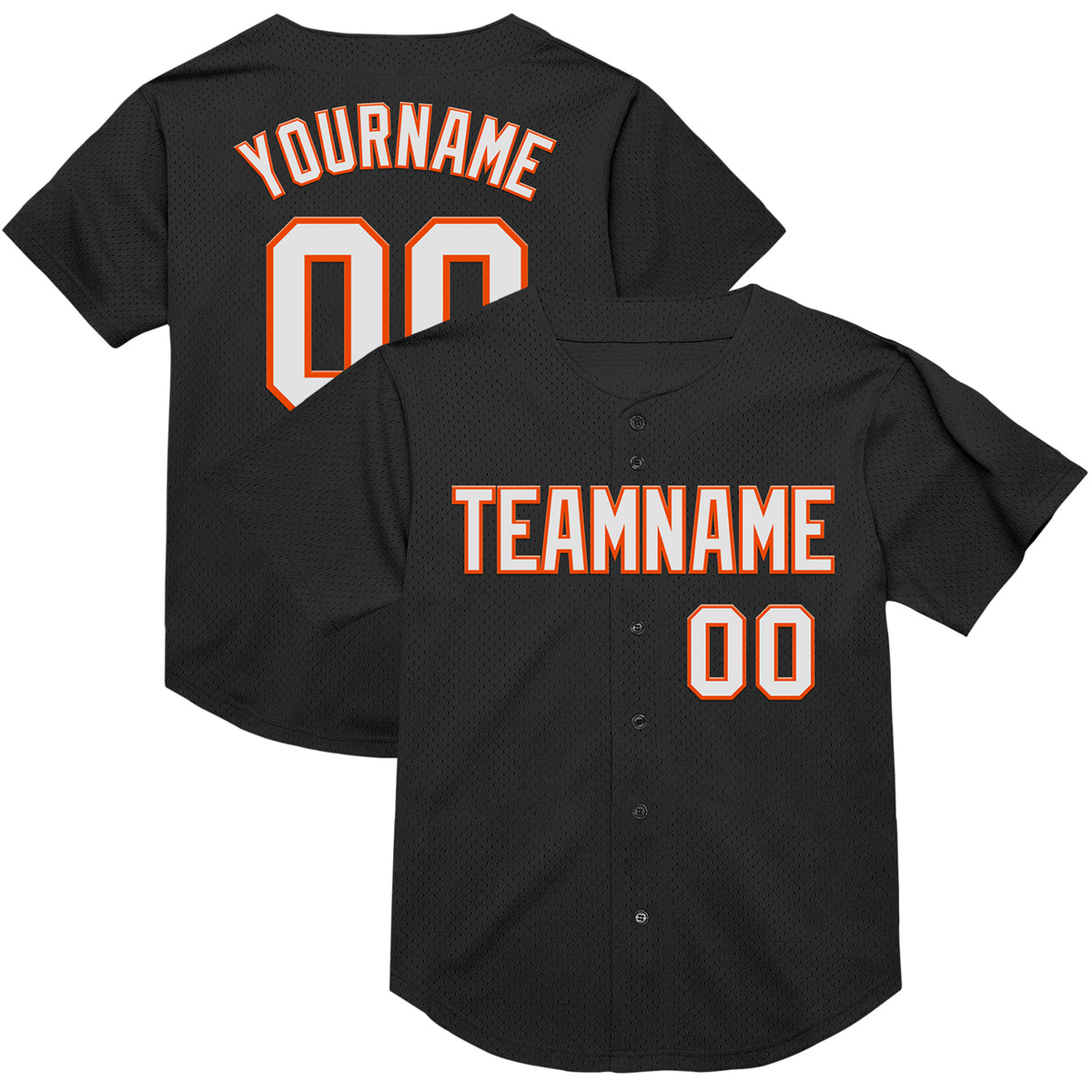 2024 Cheap Custom Black WhiteOrange Mesh Authentic Throwback Baseball