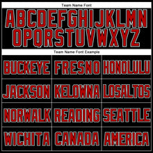 Laden Sie das Bild in den Galerie-Viewer, Custom Black Red-White Mesh Authentic Throwback Baseball Jersey