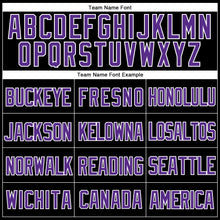 Laden Sie das Bild in den Galerie-Viewer, Custom Black Purple-White Mesh Authentic Throwback Baseball Jersey