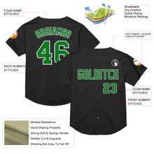 Laden Sie das Bild in den Galerie-Viewer, Custom Black Grass Green-White Mesh Authentic Throwback Baseball Jersey