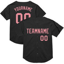 Laden Sie das Bild in den Galerie-Viewer, Custom Black Medium Pink Mesh Authentic Throwback Baseball Jersey