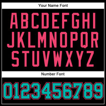 Laden Sie das Bild in den Galerie-Viewer, Custom Black Aqua-Neon Pink Mesh Authentic Throwback Baseball Jersey