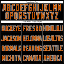 Laden Sie das Bild in den Galerie-Viewer, Custom Black Texas Orange-Gray Mesh Authentic Throwback Baseball Jersey