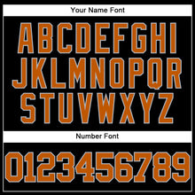 Laden Sie das Bild in den Galerie-Viewer, Custom Black Texas Orange-Gray Mesh Authentic Throwback Baseball Jersey