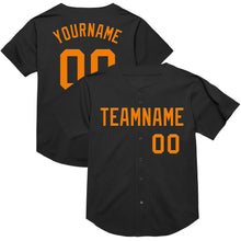 Laden Sie das Bild in den Galerie-Viewer, Custom Black Bay Orange Mesh Authentic Throwback Baseball Jersey