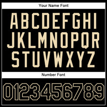 Load image into Gallery viewer, Custom Stitched Black Cream Sports Pullover Sweatshirt Hoodie