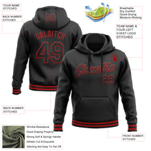 Load image into Gallery viewer, Custom Stitched Black Red Sports Pullover Sweatshirt Hoodie