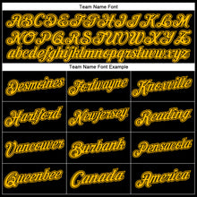 Load image into Gallery viewer, Custom Stitched Black Gold Sports Pullover Sweatshirt Hoodie