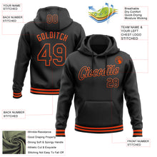 Load image into Gallery viewer, Custom Stitched Black Orange Sports Pullover Sweatshirt Hoodie
