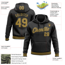 Load image into Gallery viewer, Custom Stitched Black Old Gold Sports Pullover Sweatshirt Hoodie